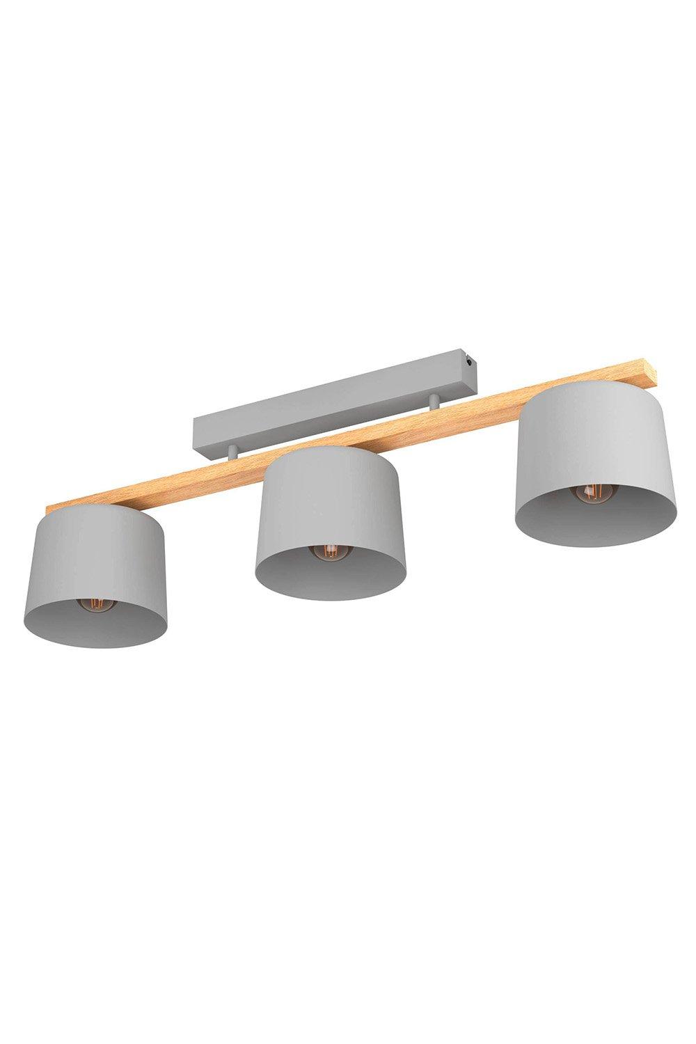 Mariel Light Grey And Natural Wood Ceiling Light